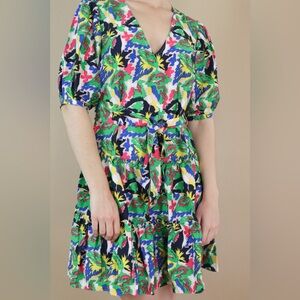 Anthropologie Traffic People Drop Waist Belted Dress